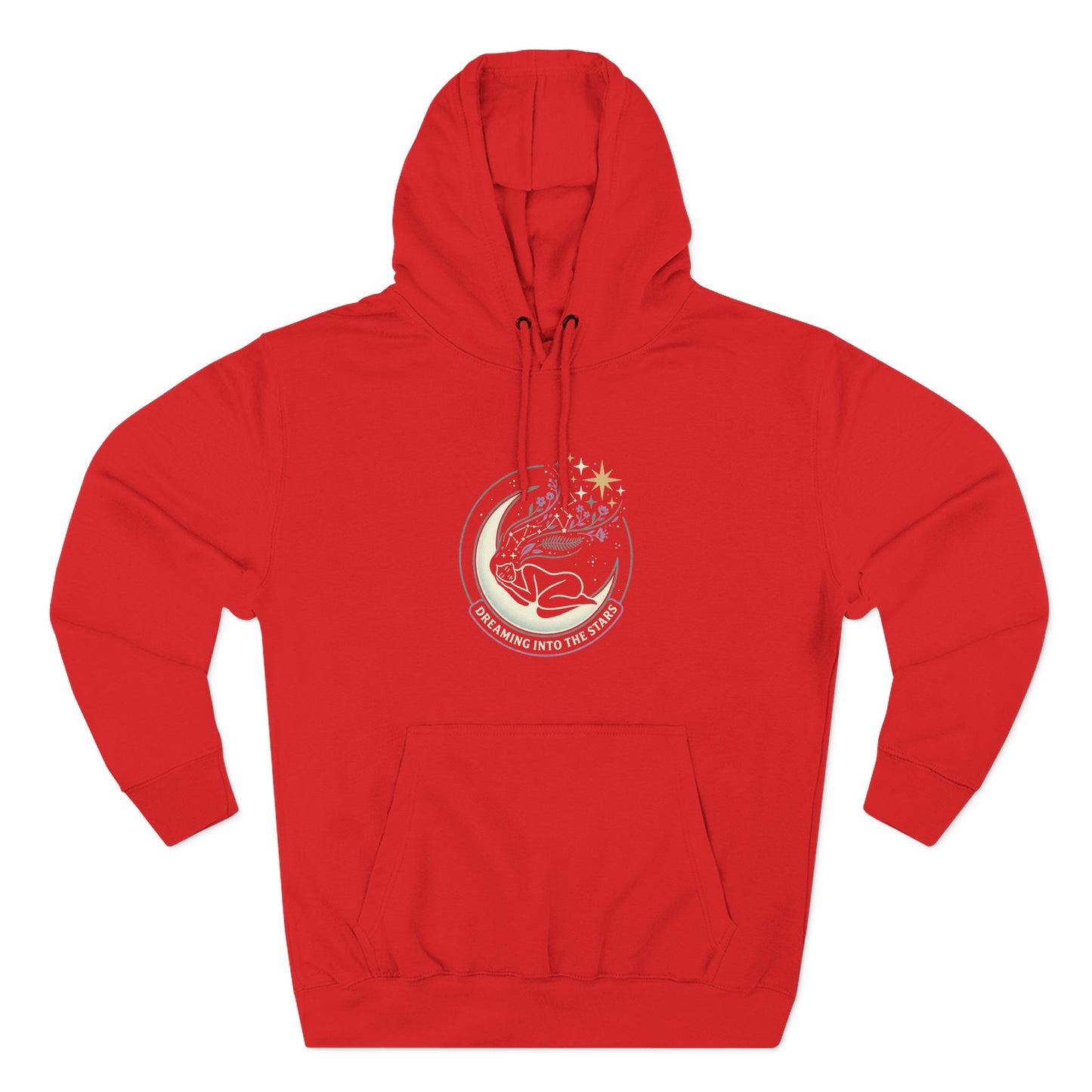 Moonlight Floral Hoodie – Celestial Moon & Botanical Graphic Hoodie | Spiritual Nature Aesthetic, Cosmic Hoodie, Unisex Hoodie
