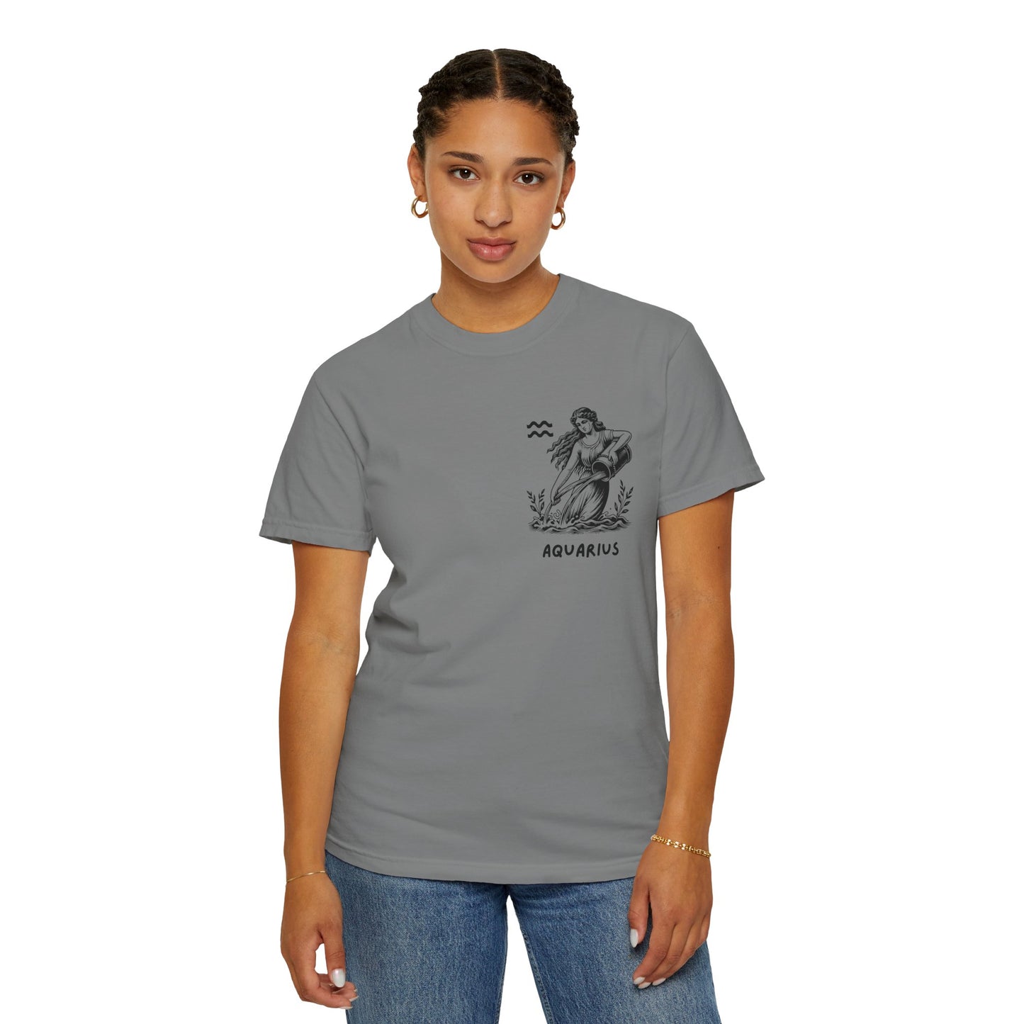 Aquarius Zodiac T-Shirt – Vintage Water Bearer Astrology Tee | Celestial Star Sign Shirt