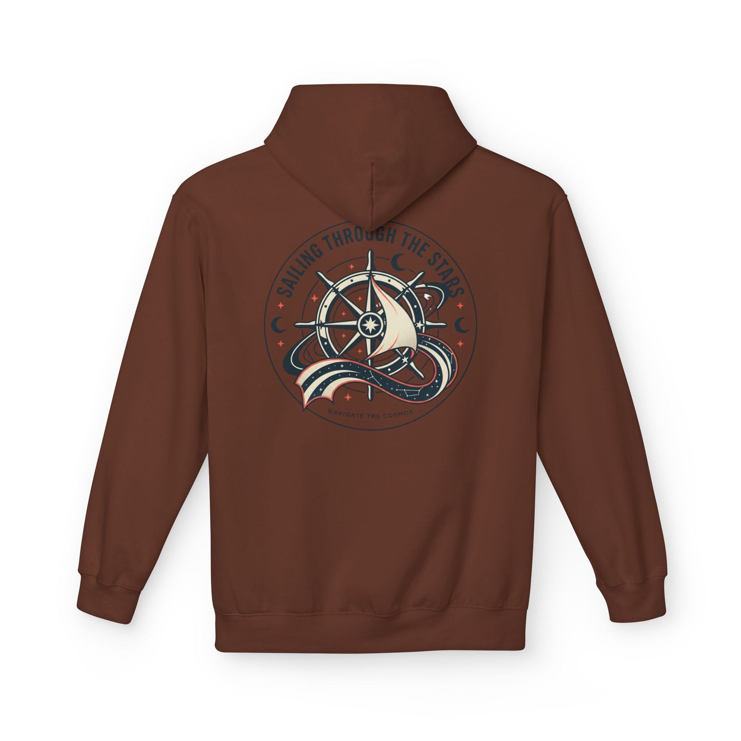 Celestial Nautical Hoodie – Spiritual Ocean Compass & Swirl Design | Astrology, Cosmic Streetwear, Unisex Hoodie