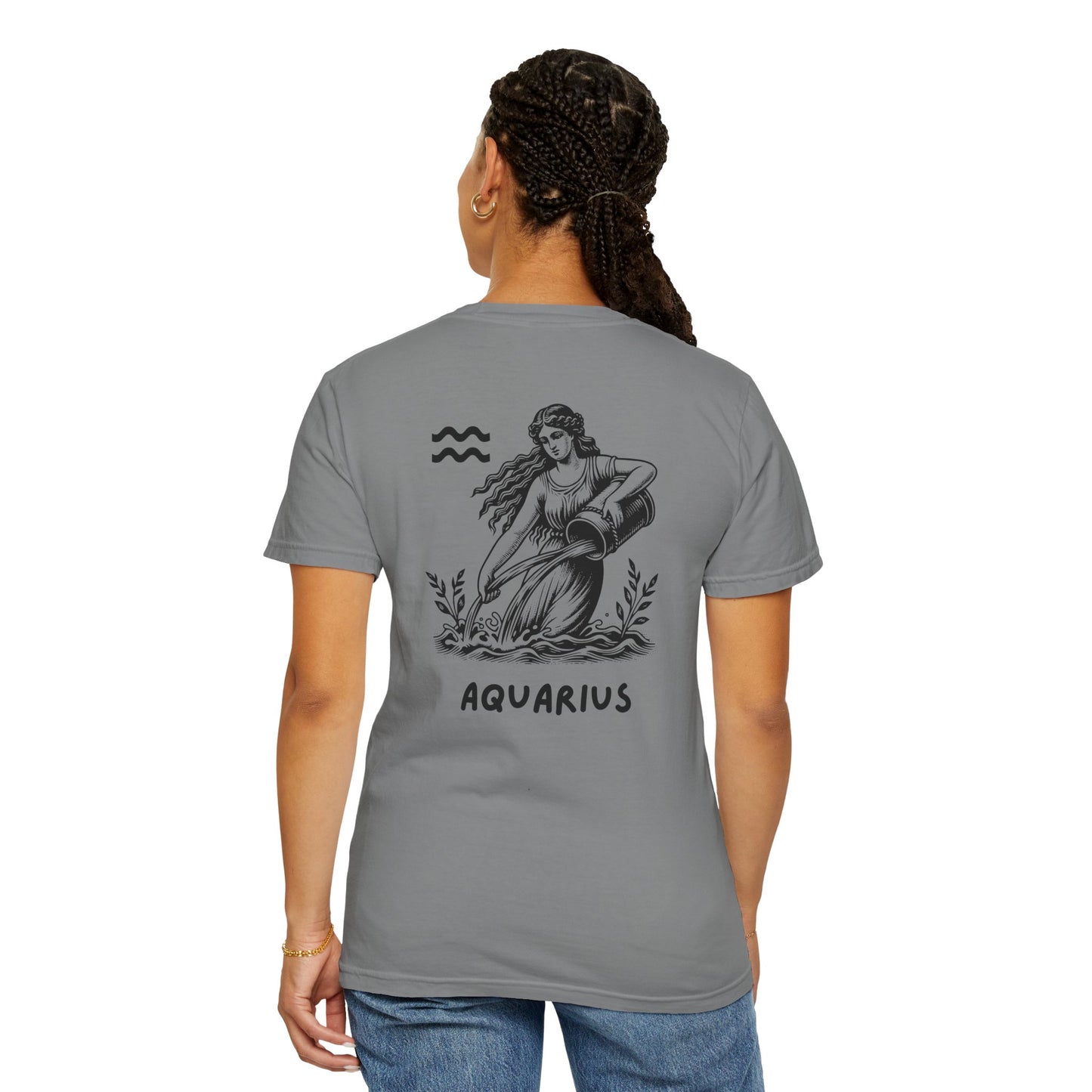 Aquarius Zodiac T-Shirt – Vintage Water Bearer Astrology Tee | Celestial Star Sign Shirt