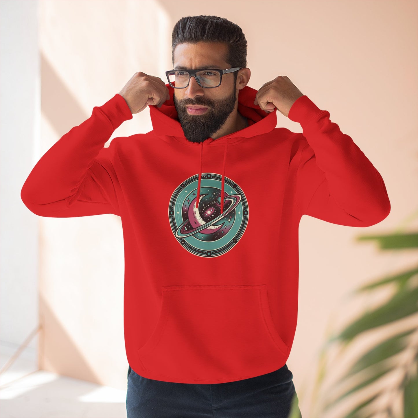 Saturn Planet Hoodie – Retro Space Ring Graphic Hoodie | Minimal Cosmic Aesthetic, Astronomy Hoodie, Unisex Hoodie