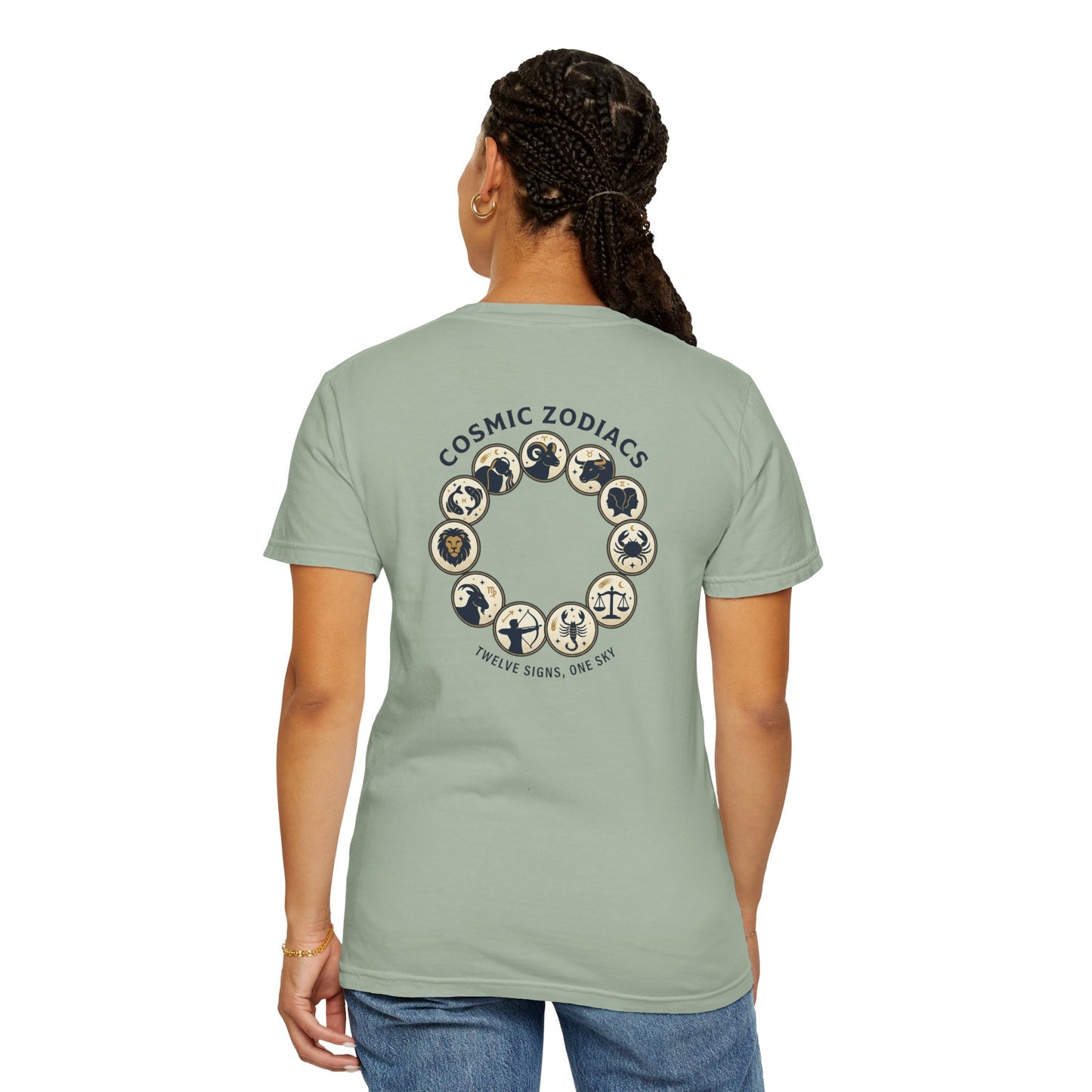 Zodiac Circle T-Shirt – Cosmic Zodiac Astrology Graphic Tee | Celestial Star Sign Shirt, Unisex Tee