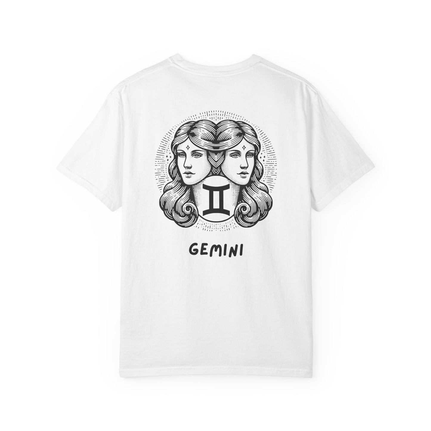 Gemini Zodiac T-Shirt – Twin Faces Astrology Tee | Minimal Celestial Graphic Shirt