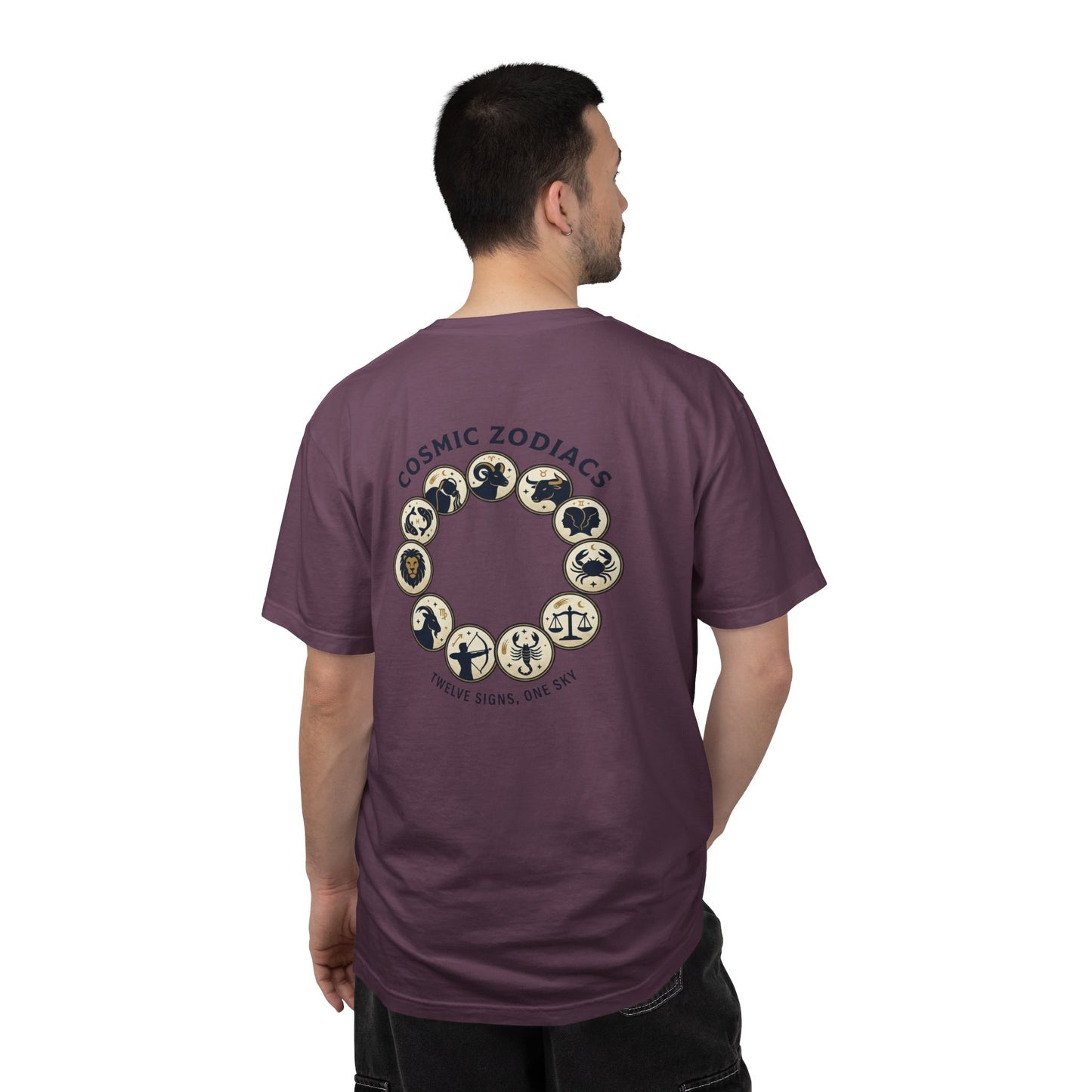 Zodiac Circle T-Shirt – Cosmic Zodiac Astrology Graphic Tee | Celestial Star Sign Shirt, Unisex Tee