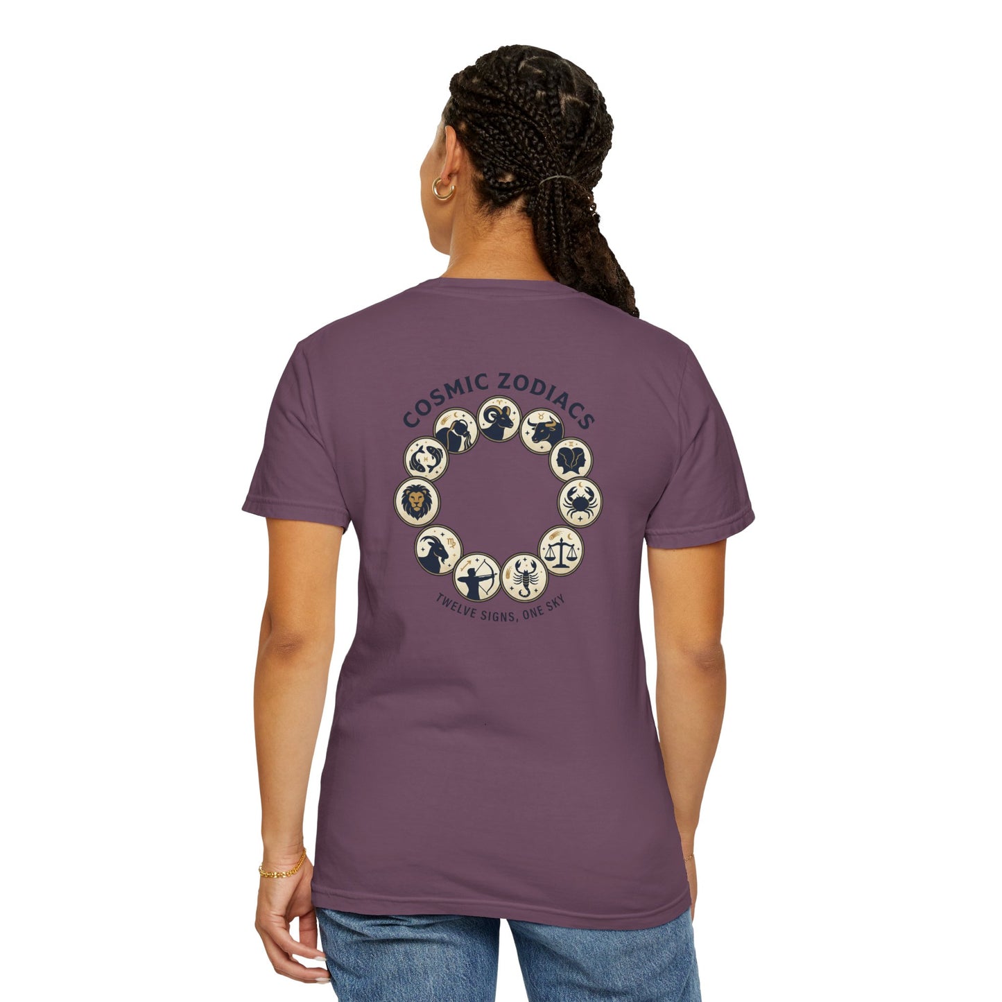 Zodiac Circle T-Shirt – Cosmic Zodiac Astrology Graphic Tee | Celestial Star Sign Shirt, Unisex Tee