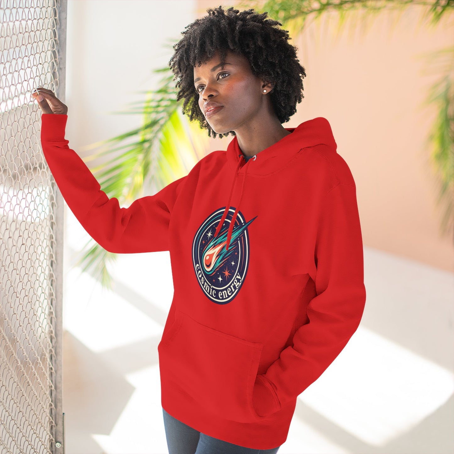 Cosmic Energy Hoodie – Meteor & Shooting Star Graphic Hoodie | Space Aesthetic, Celestial Streetwear, Unisex Hoodie