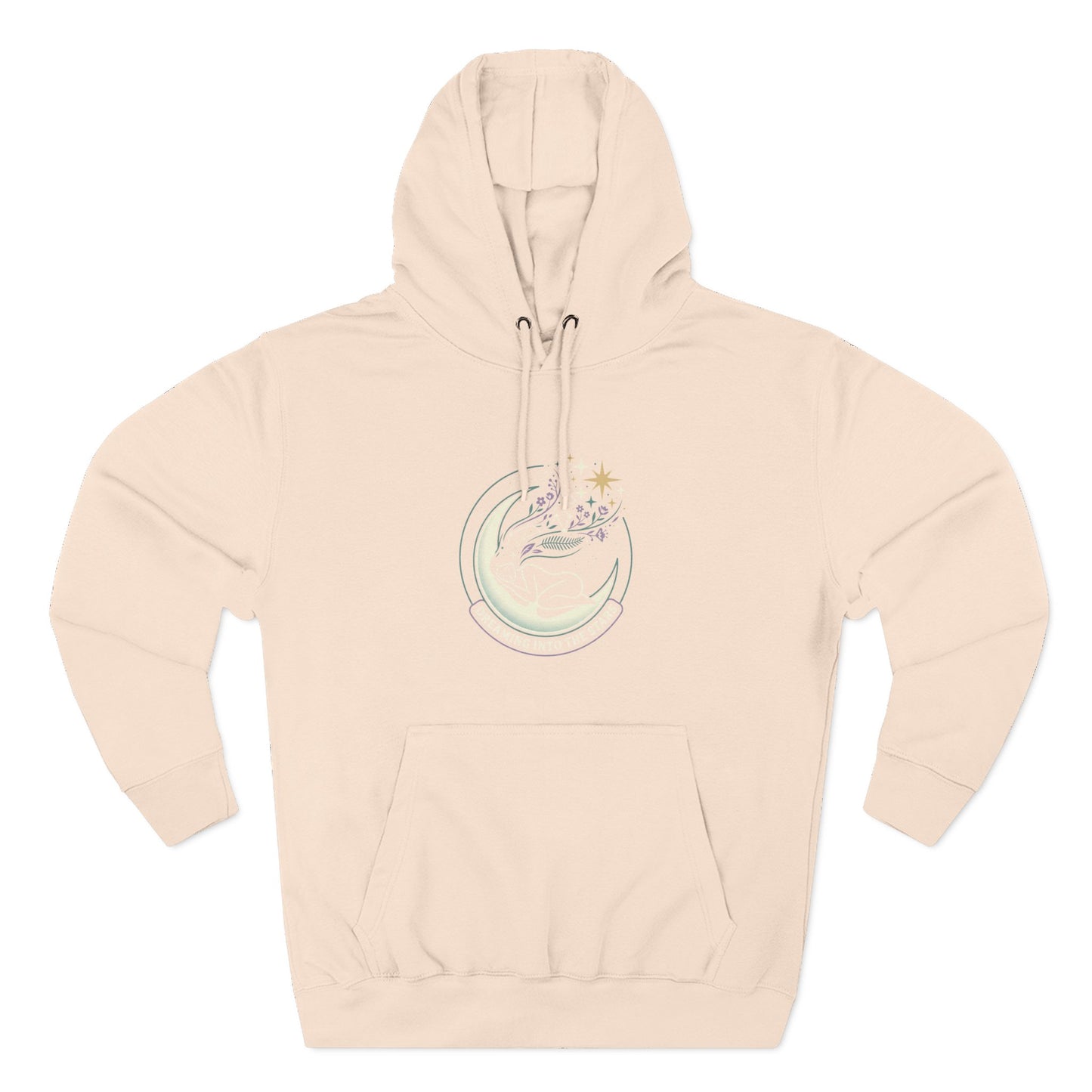 Moonlight Floral Hoodie – Celestial Moon & Botanical Graphic Hoodie | Spiritual Nature Aesthetic, Cosmic Hoodie, Unisex Hoodie