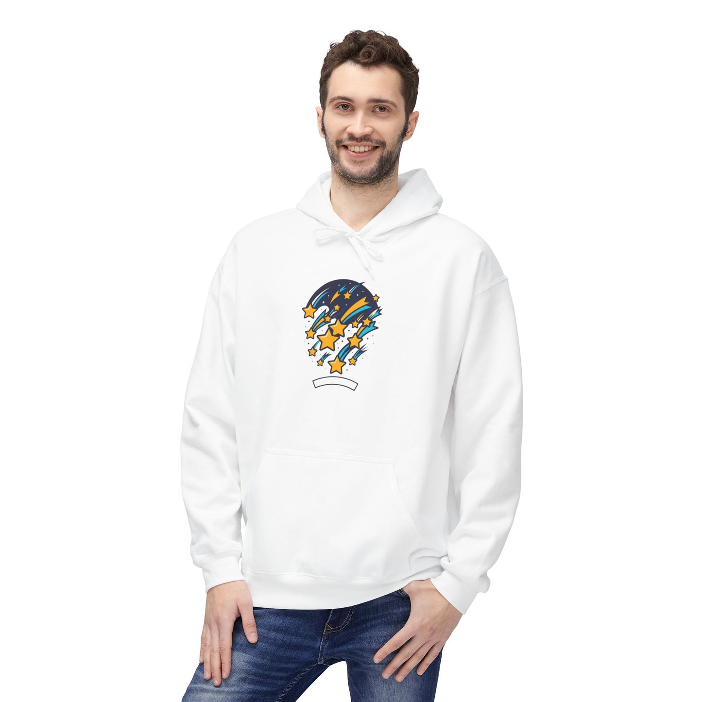 Starfall Hoodie – Shooting Stars Graphic Hoodie | Celestial Aesthetic, Cosmic Streetwear, Unisex Pullover