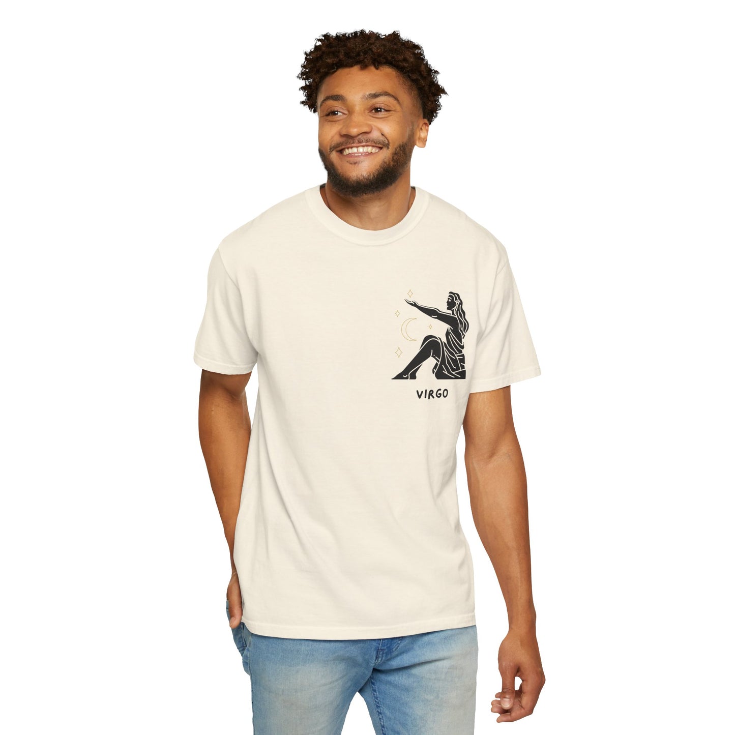 Virgo Zodiac T-Shirt – Minimalist Astrology Tee | Celestial Star Sign Graphic Shirt