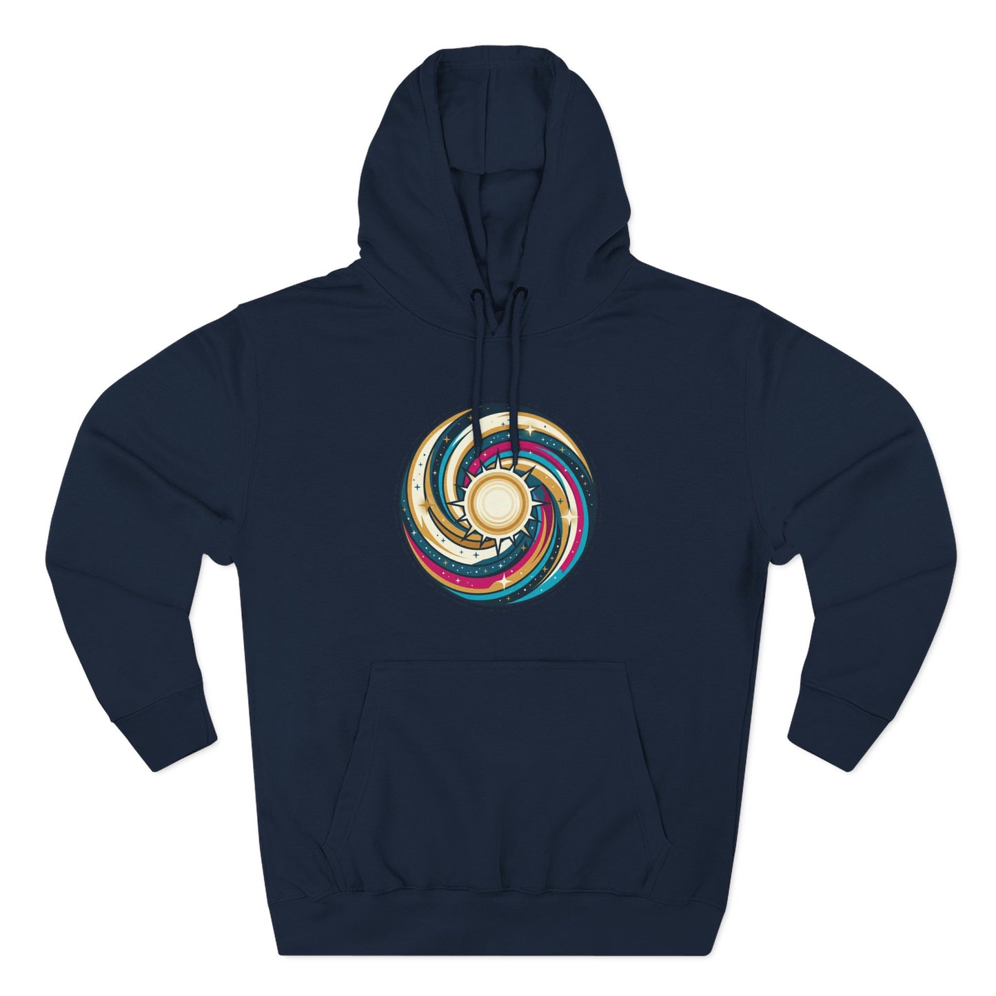 Swirl Sun Hoodie – Cosmic Spiral Sun Graphic Hoodie | Psychedelic Space Aesthetic, Celestial Streetwear, Unisex Hoodie