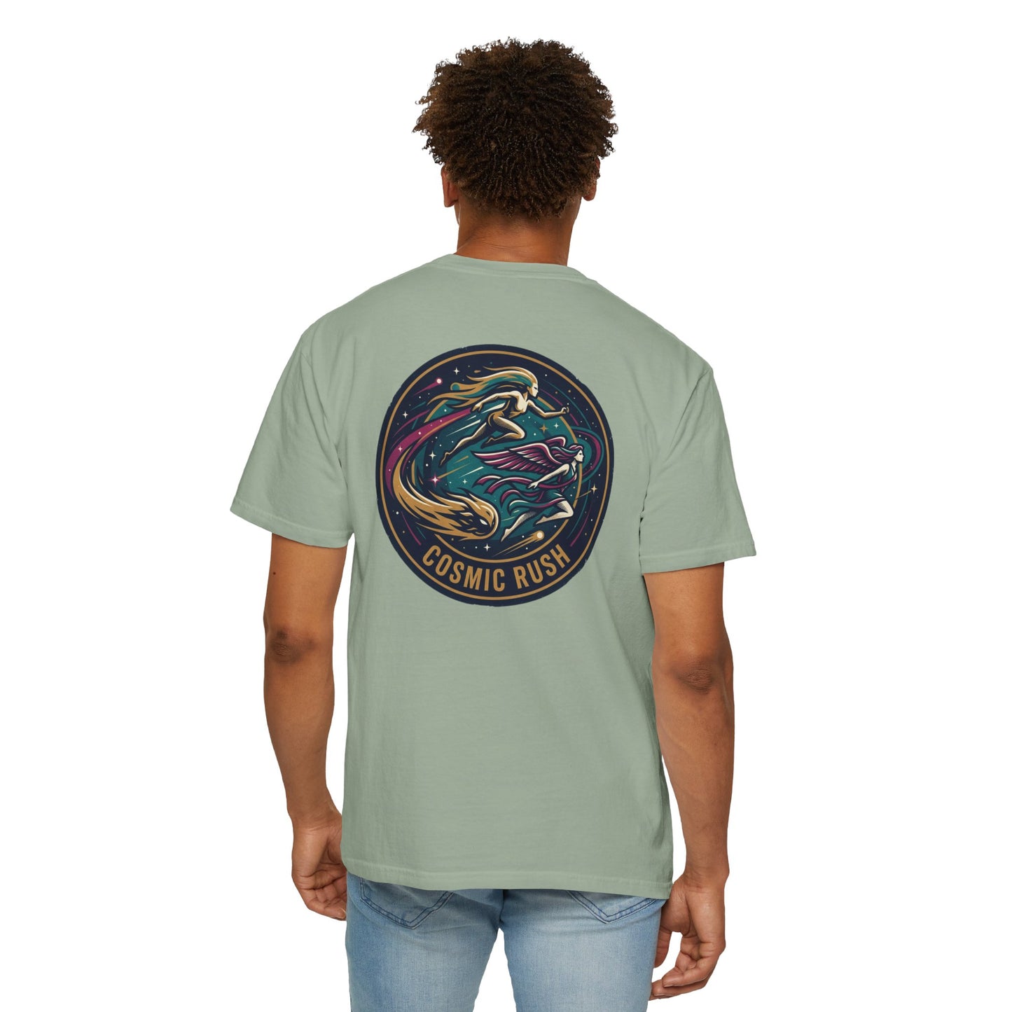 Cosmic Rush Skate T-Shirt – Retro Space Surf Graphic Tee | Vintage Cosmic Wave Shirt, Unisex Casual Tee