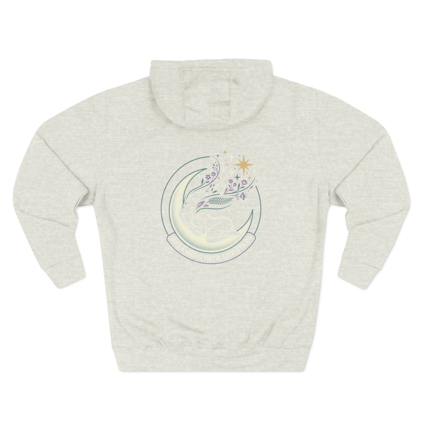 Moonlight Floral Hoodie – Celestial Moon & Botanical Graphic Hoodie | Spiritual Nature Aesthetic, Cosmic Hoodie, Unisex Hoodie
