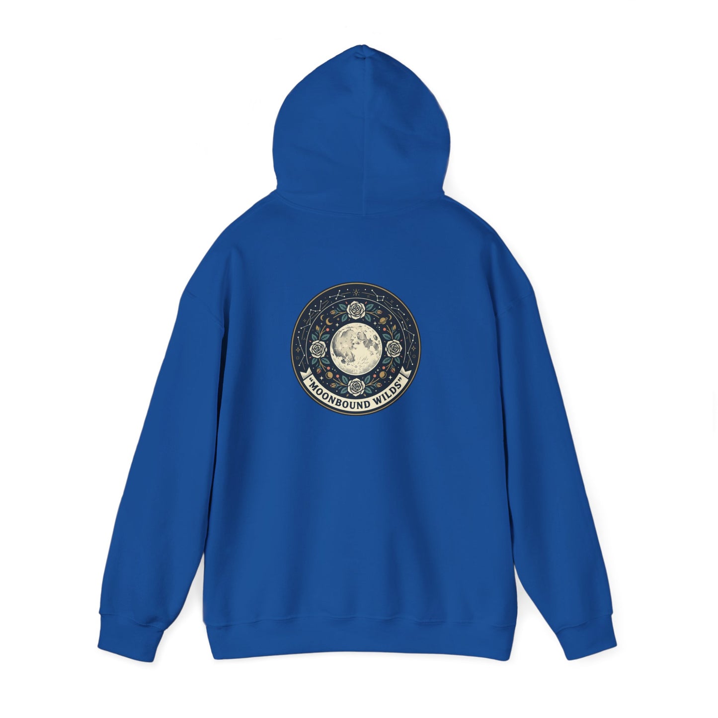 Moonbound Wilds Hoodie – Celestial Wolf Moon Graphic Sweatshirt | Vintage Cosmic Streetwear