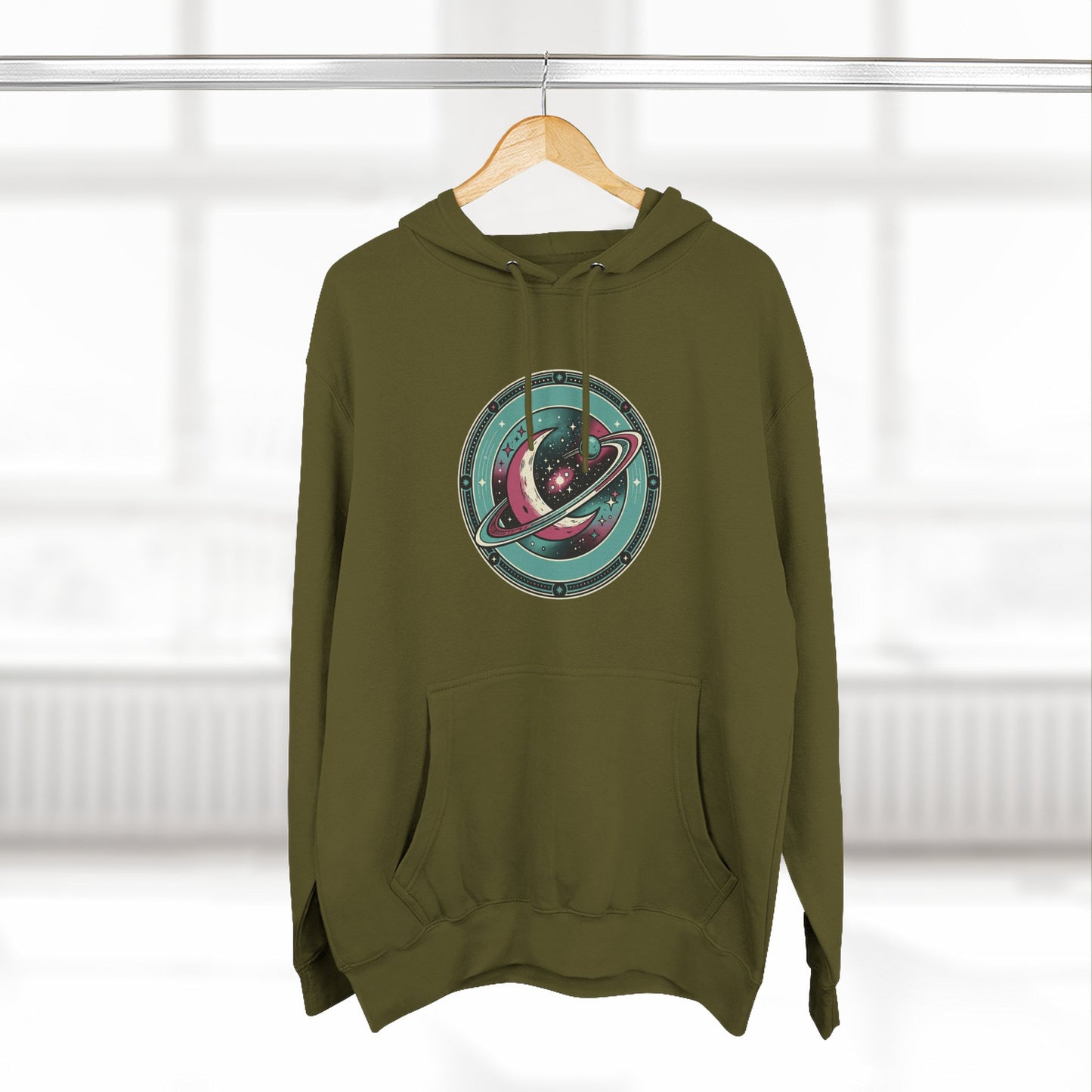 Saturn Planet Hoodie – Retro Space Ring Graphic Hoodie | Minimal Cosmic Aesthetic, Astronomy Hoodie, Unisex Hoodie