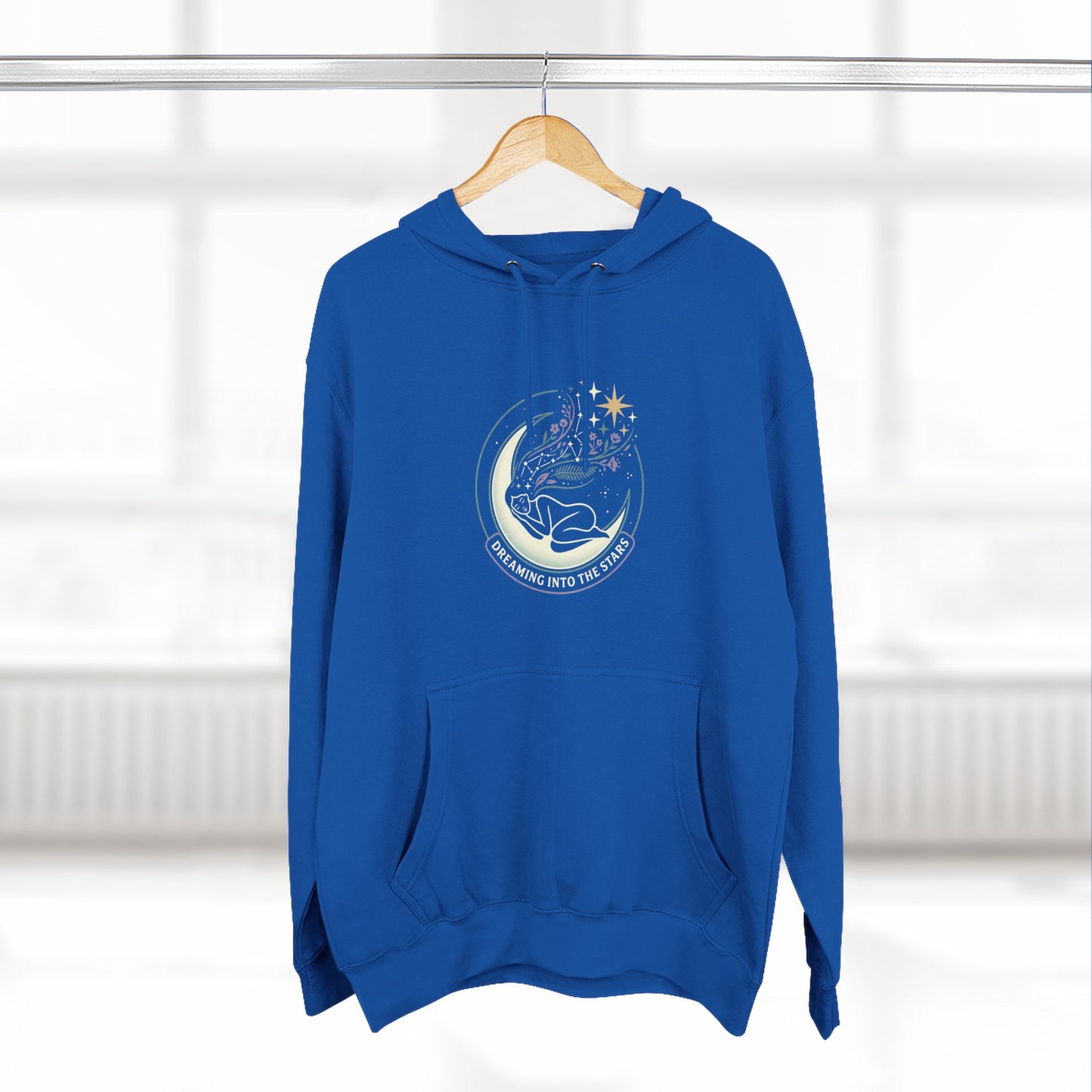 Moonlight Floral Hoodie – Celestial Moon & Botanical Graphic Hoodie | Spiritual Nature Aesthetic, Cosmic Hoodie, Unisex Hoodie