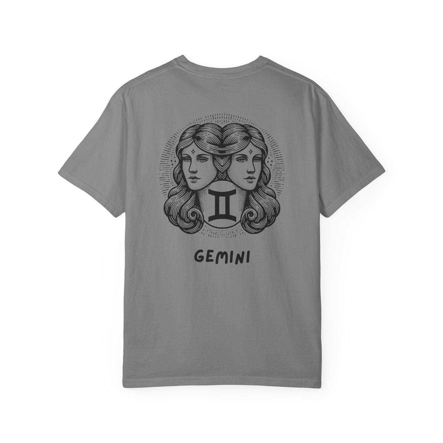 Gemini Zodiac T-Shirt – Twin Faces Astrology Tee | Minimal Celestial Graphic Shirt