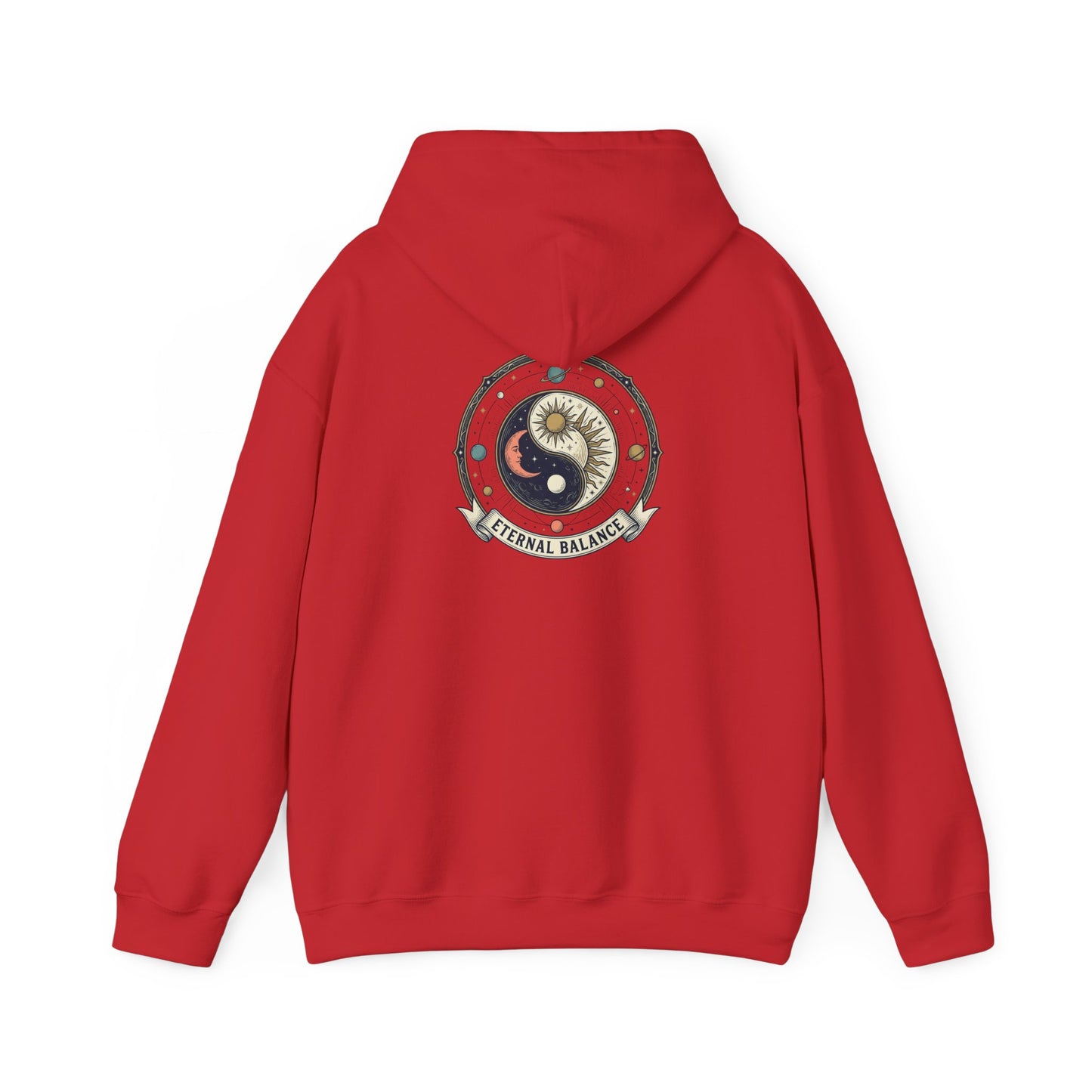 Yin Yang Eternal Balance Hoodie – Sun & Moon Spiritual Graphic Sweatshirt | Minimal Zen Streetwear