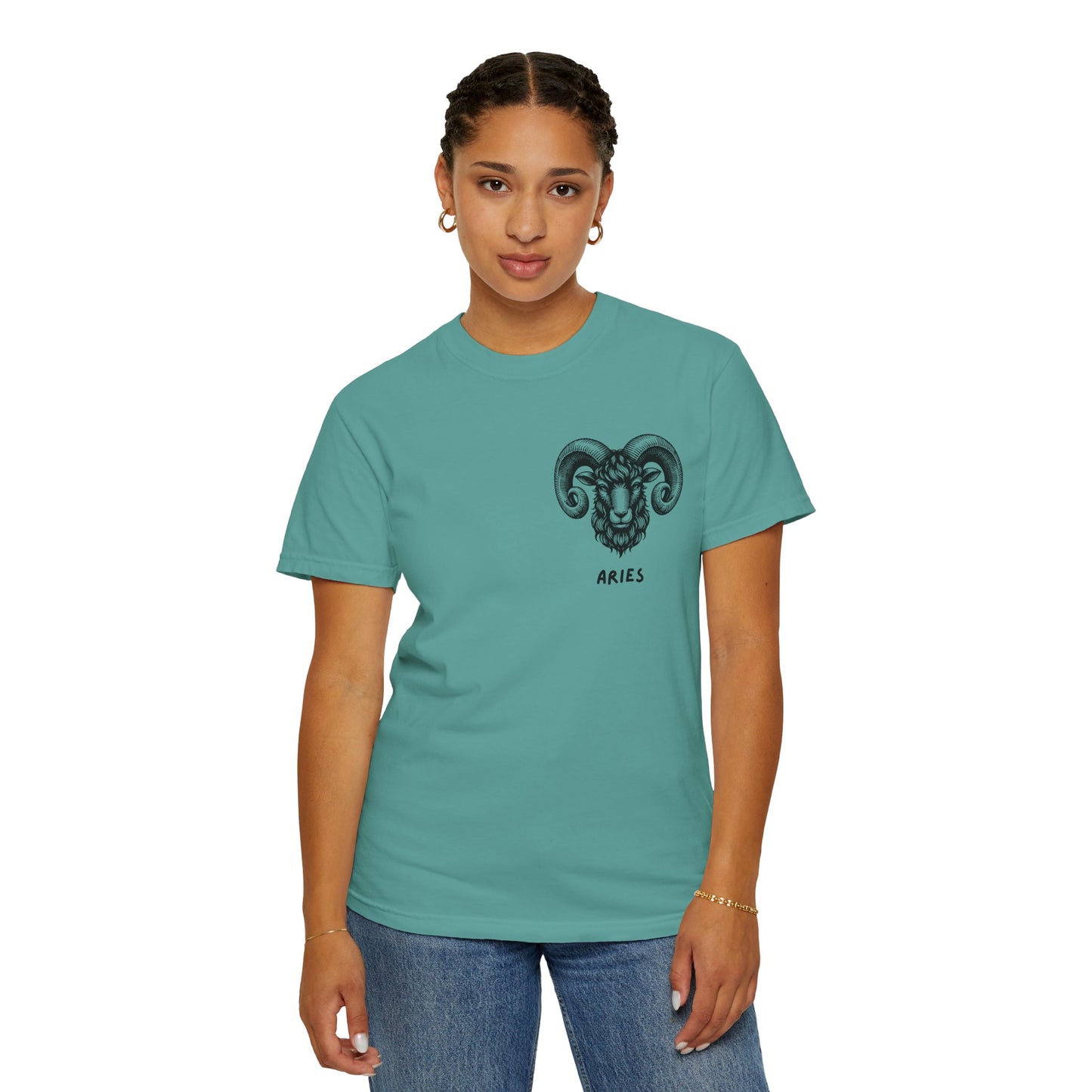 Aries Zodiac T-Shirt – Aries Ram Astrology Graphic Tee | Vintage Star Sign Shirt, Unisex Tee