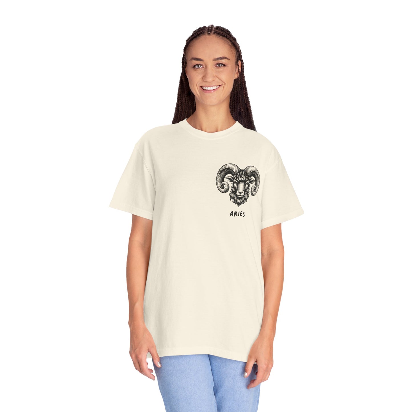 Aries Zodiac T-Shirt – Aries Ram Astrology Graphic Tee | Vintage Star Sign Shirt, Unisex Tee