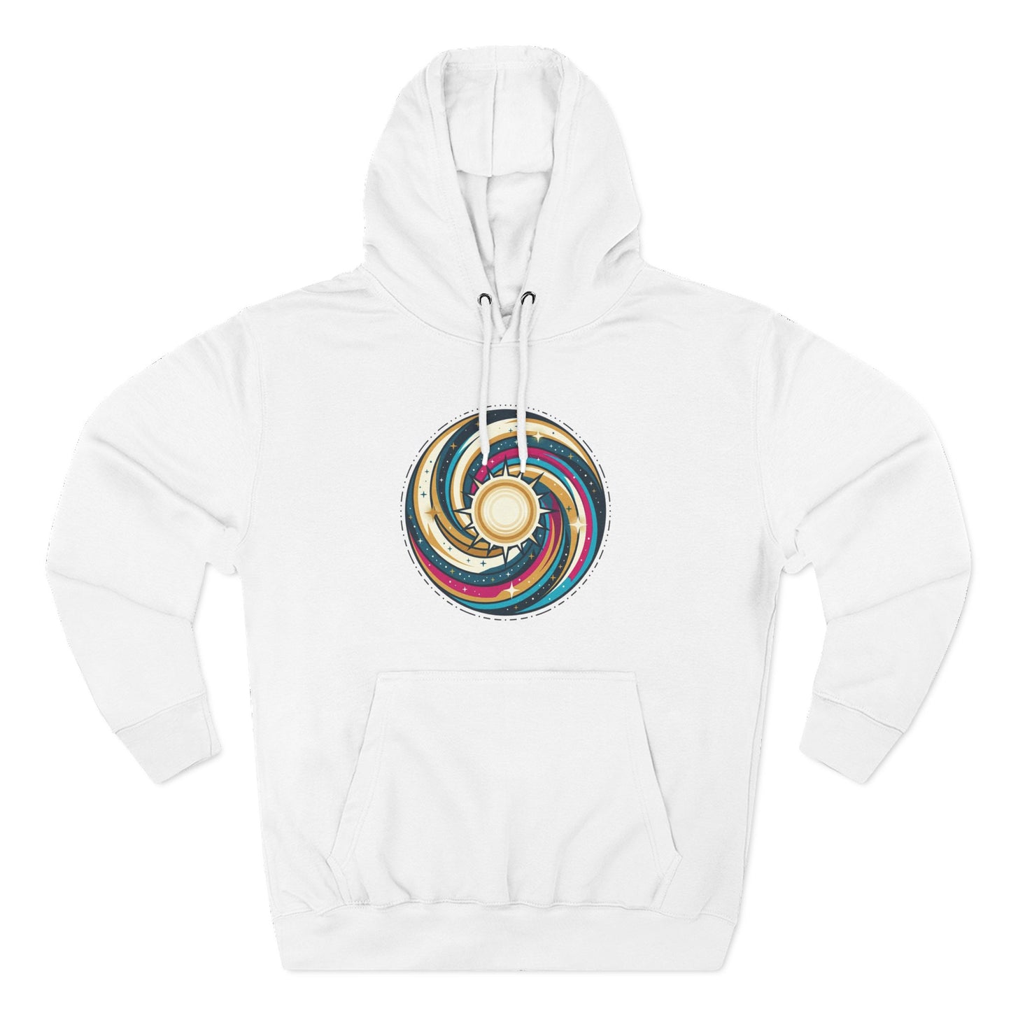 Swirl Sun Hoodie – Cosmic Spiral Sun Graphic Hoodie | Psychedelic Space Aesthetic, Celestial Streetwear, Unisex Hoodie