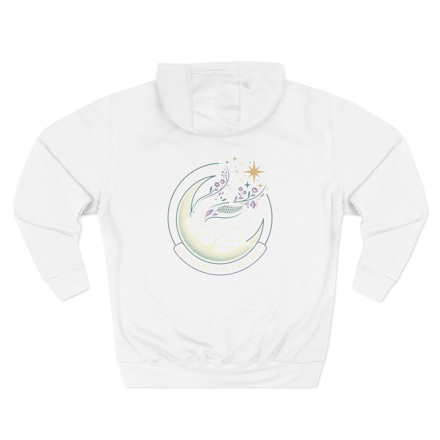 Moonlight Floral Hoodie – Celestial Moon & Botanical Graphic Hoodie | Spiritual Nature Aesthetic, Cosmic Hoodie, Unisex Hoodie