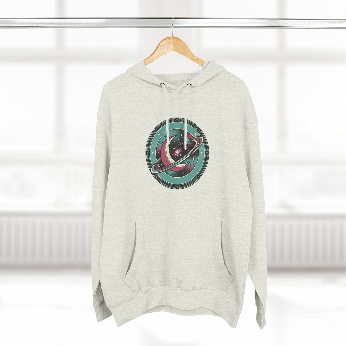 Saturn Planet Hoodie – Retro Space Ring Graphic Hoodie | Minimal Cosmic Aesthetic, Astronomy Hoodie, Unisex Hoodie