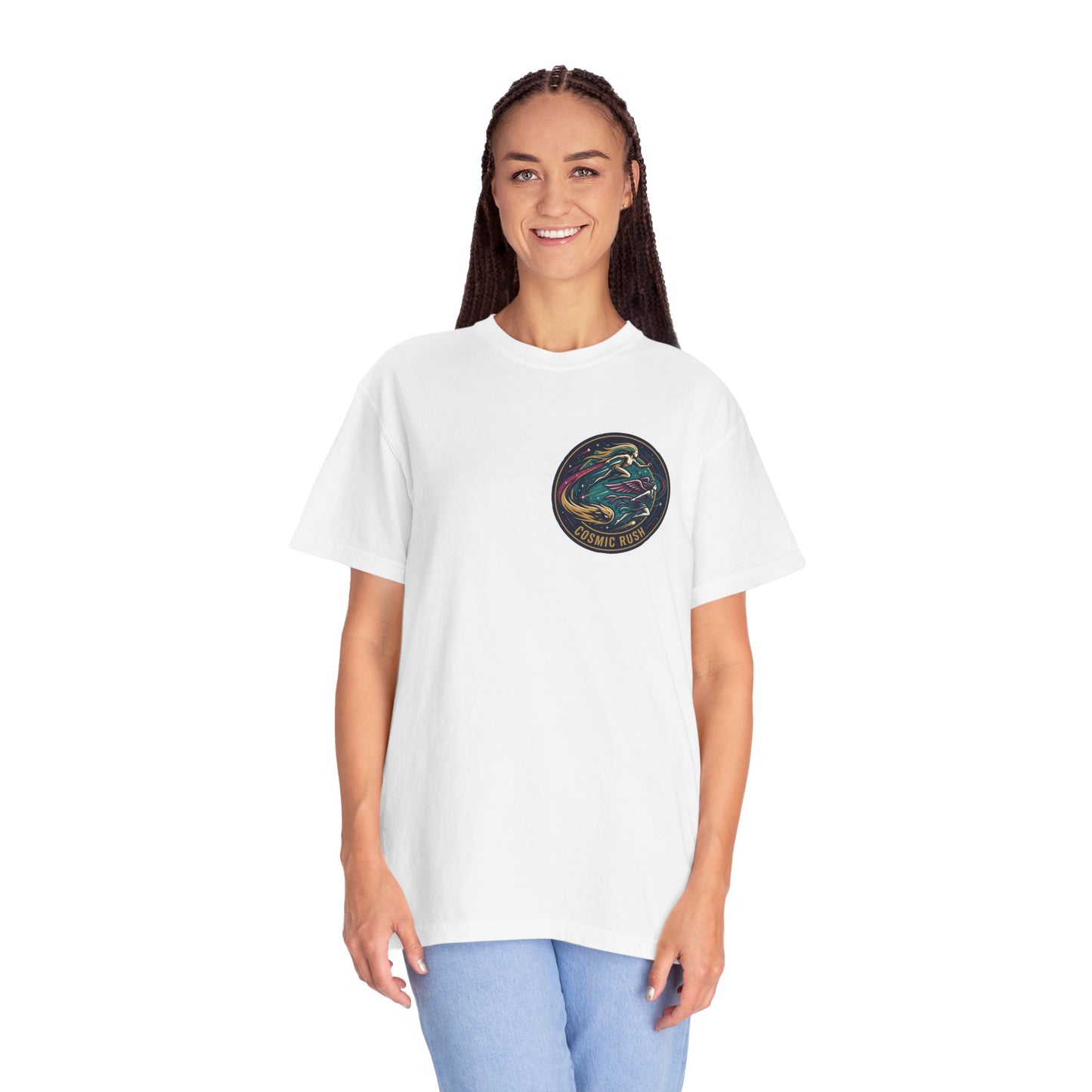 Cosmic Rush Skate T-Shirt – Retro Space Surf Graphic Tee | Vintage Cosmic Wave Shirt, Unisex Casual Tee
