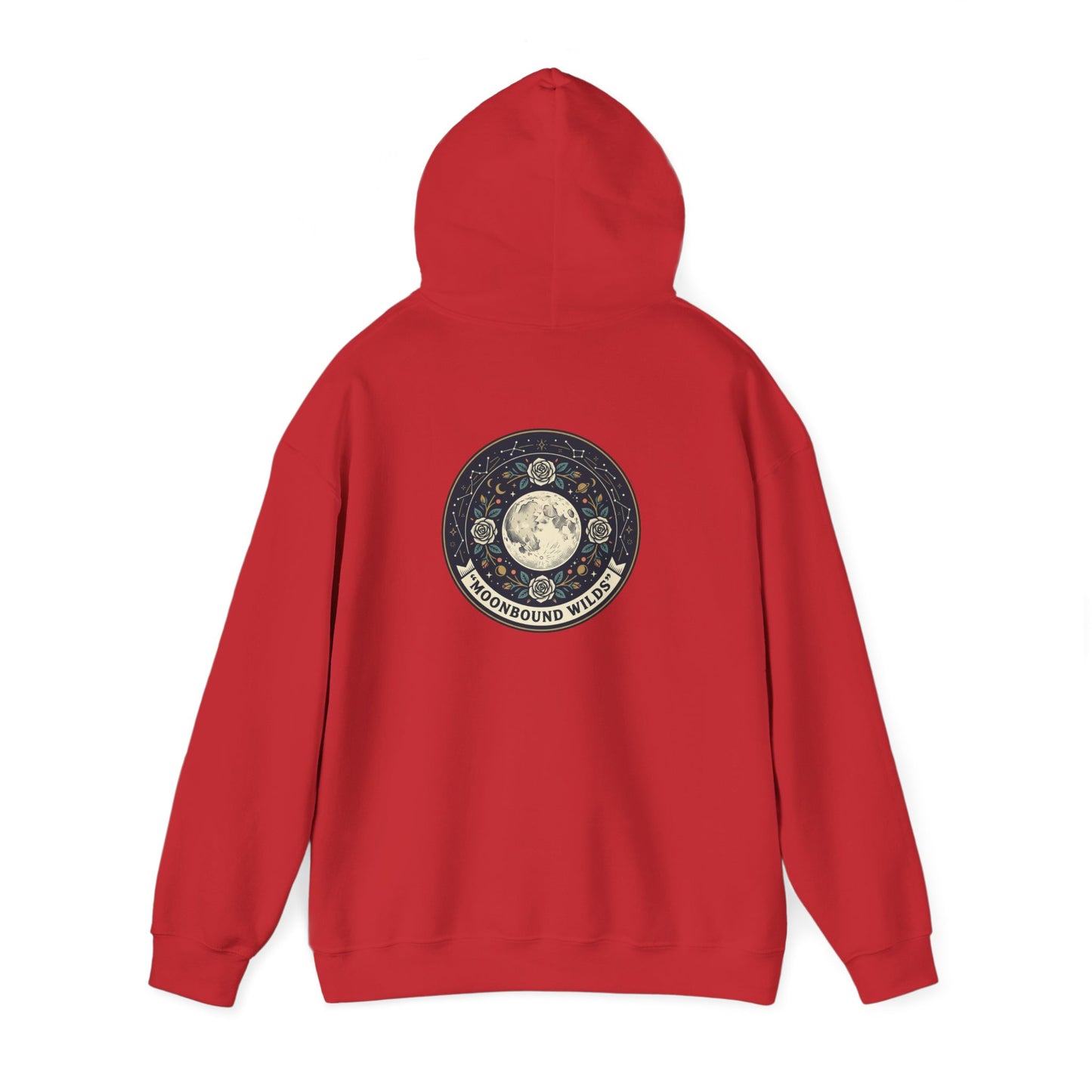 Moonbound Wilds Hoodie – Celestial Wolf Moon Graphic Sweatshirt | Vintage Cosmic Streetwear