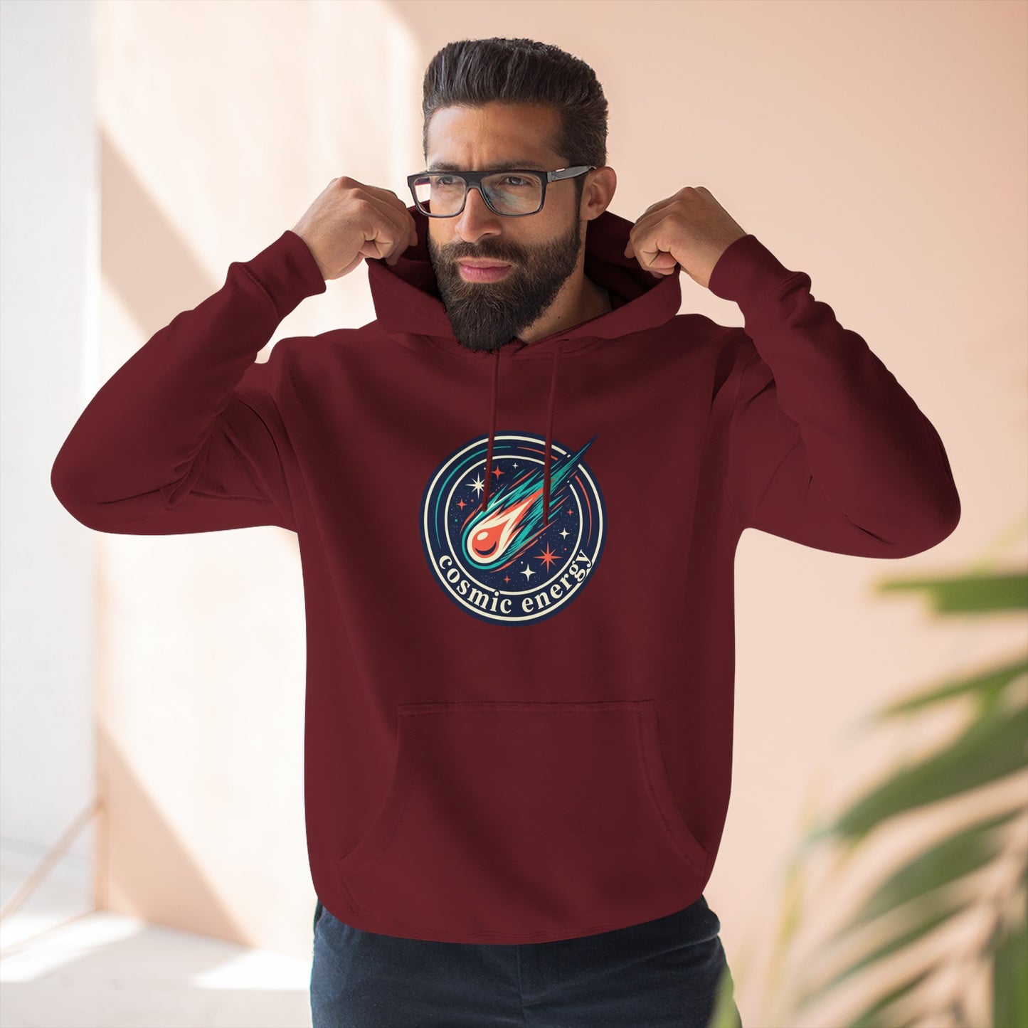 Cosmic Energy Hoodie – Meteor & Shooting Star Graphic Hoodie | Space Aesthetic, Celestial Streetwear, Unisex Hoodie
