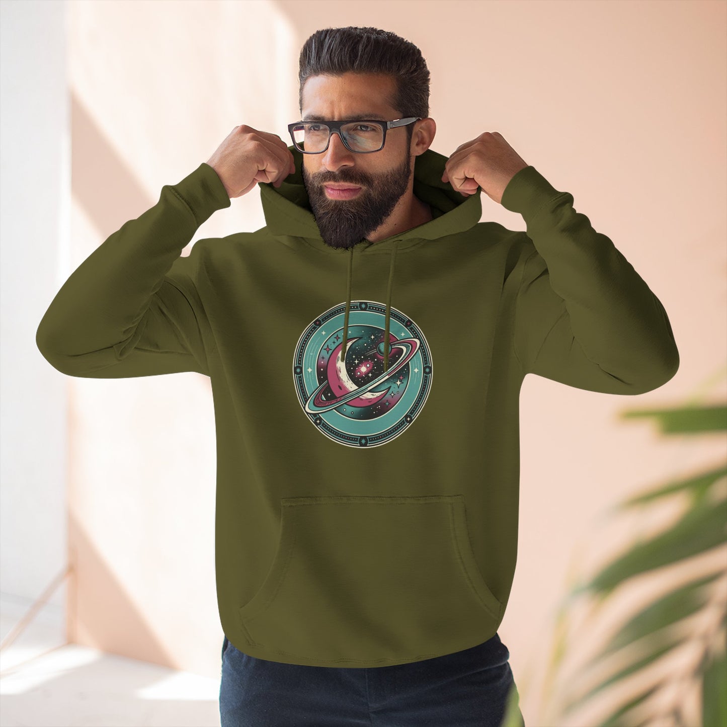 Saturn Planet Hoodie – Retro Space Ring Graphic Hoodie | Minimal Cosmic Aesthetic, Astronomy Hoodie, Unisex Hoodie
