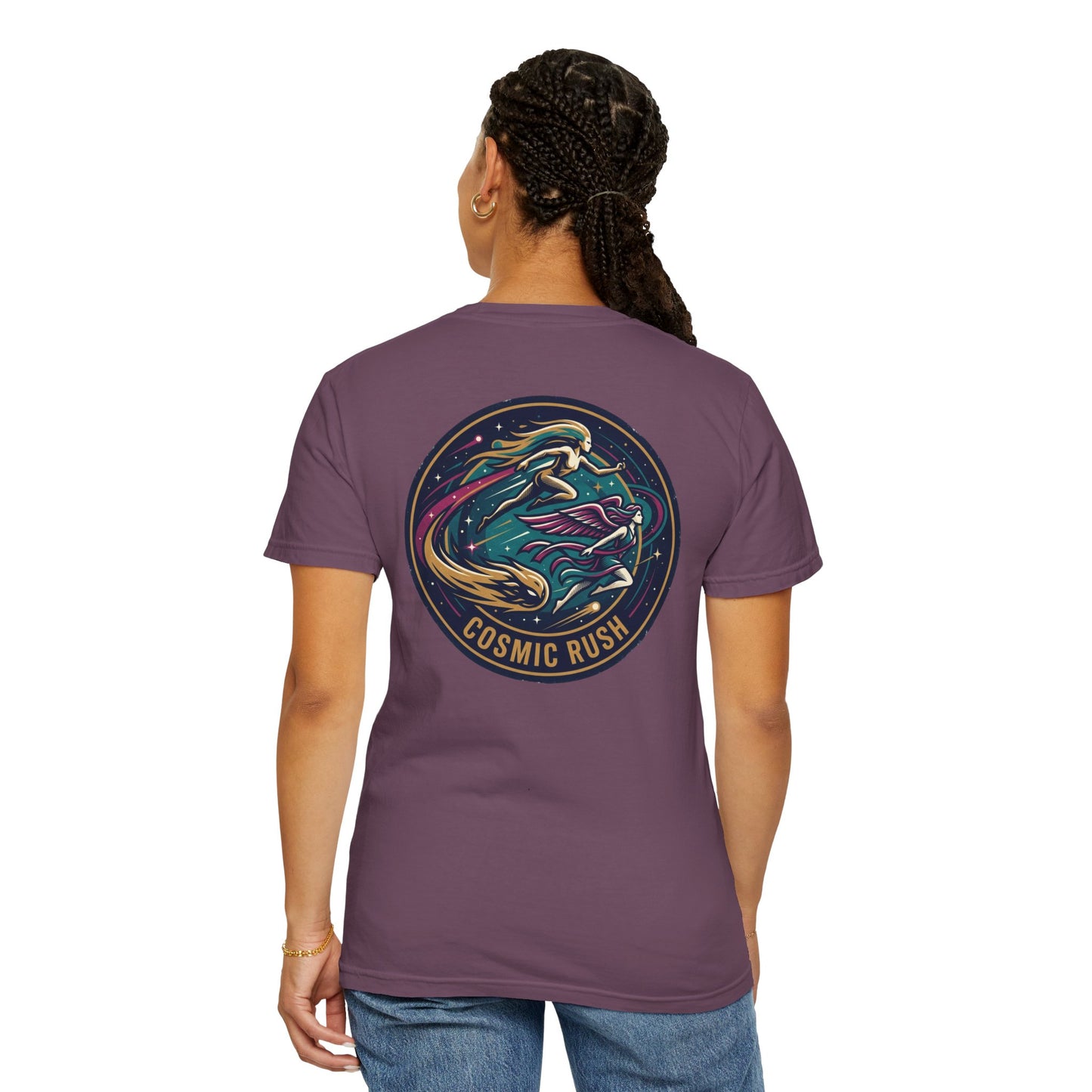 Cosmic Rush Skate T-Shirt – Retro Space Surf Graphic Tee | Vintage Cosmic Wave Shirt, Unisex Casual Tee