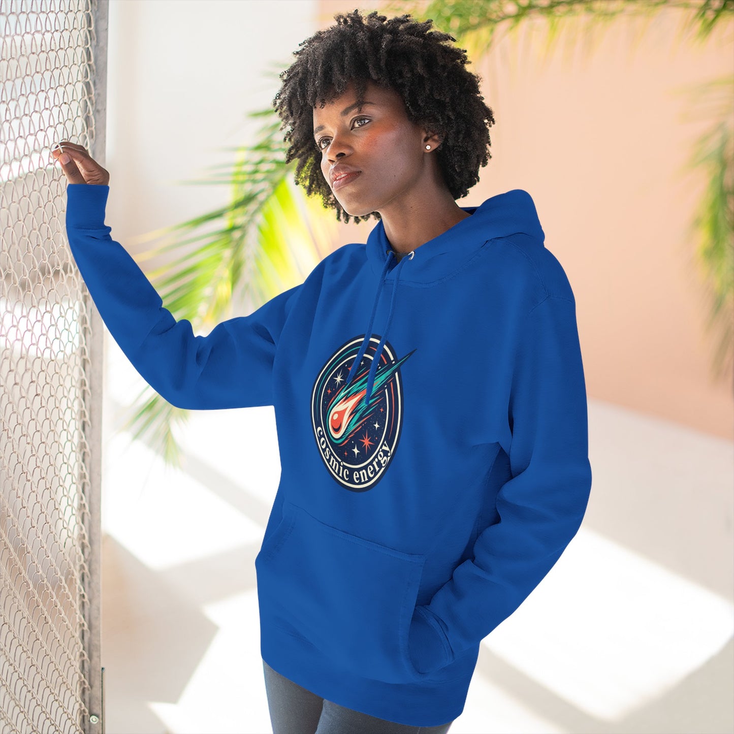 Cosmic Energy Hoodie – Meteor & Shooting Star Graphic Hoodie | Space Aesthetic, Celestial Streetwear, Unisex Hoodie