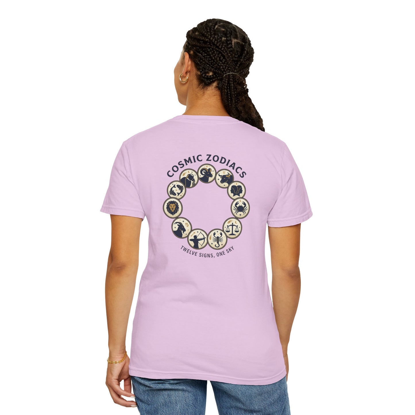 Zodiac Circle T-Shirt – Cosmic Zodiac Astrology Graphic Tee | Celestial Star Sign Shirt, Unisex Tee