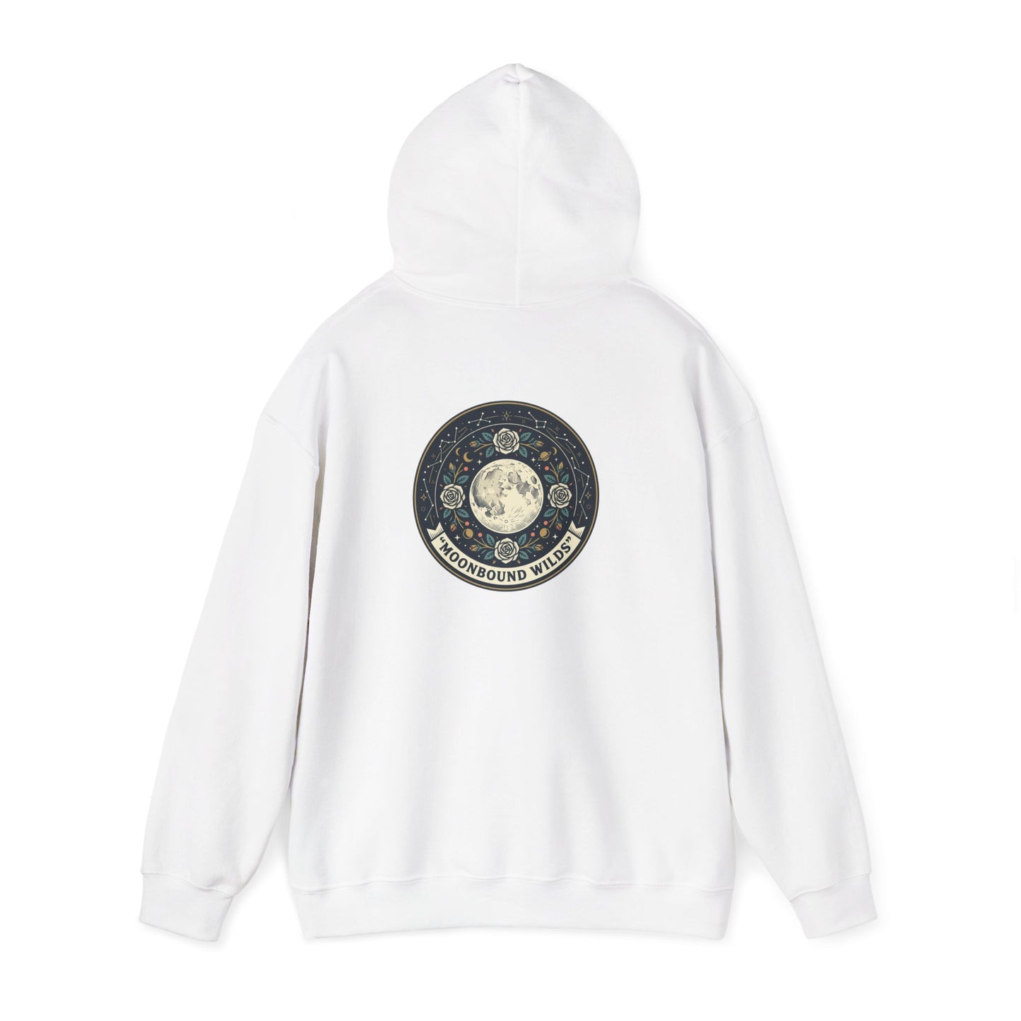 Moonbound Wilds Hoodie – Celestial Wolf Moon Graphic Sweatshirt | Vintage Cosmic Streetwear