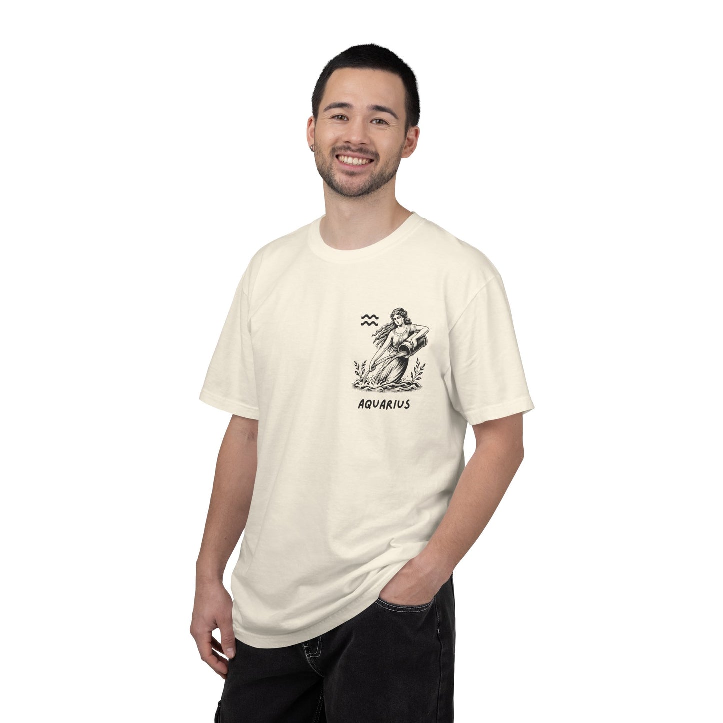 Aquarius Zodiac T-Shirt – Vintage Water Bearer Astrology Tee | Celestial Star Sign Shirt